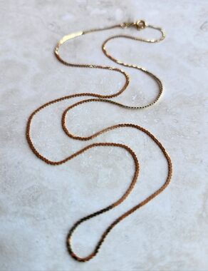 14K Solid Yellow Gold Heart Design Chain